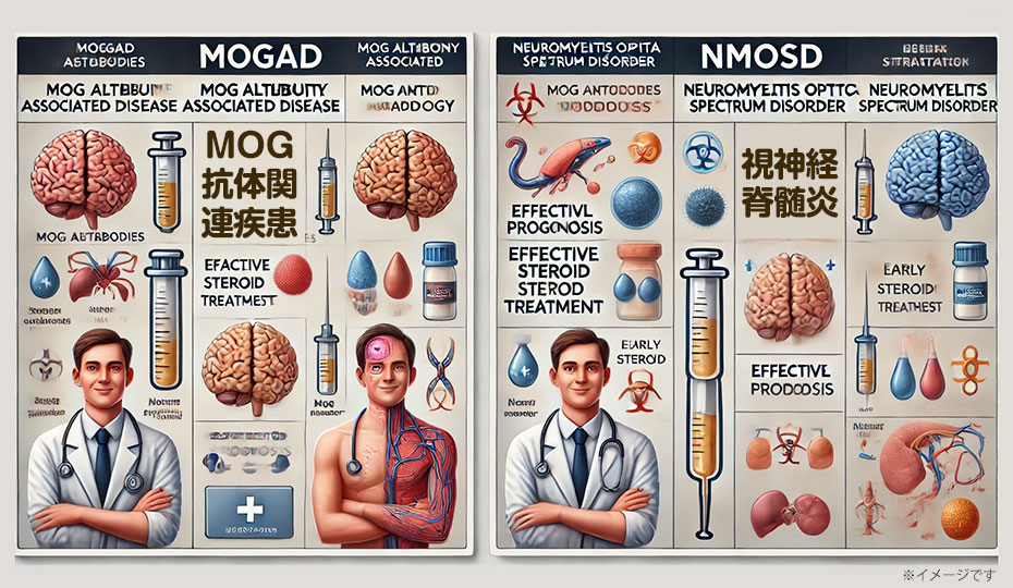 MOG抗体関連疾患（MOGAD）と視神経脊髄炎（NMOSD）の違い