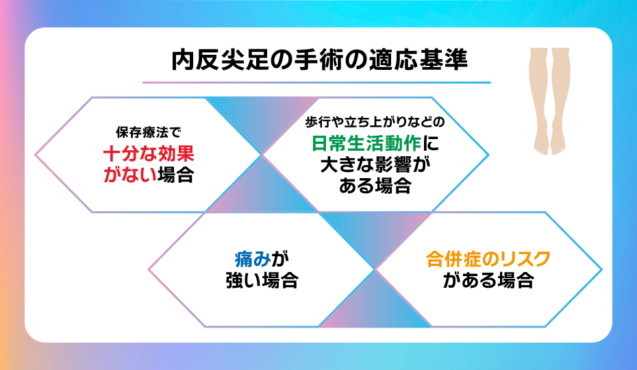 内反尖足の手術の適応基準