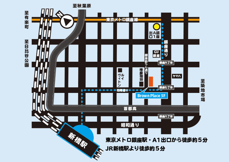 東京銀座の地図