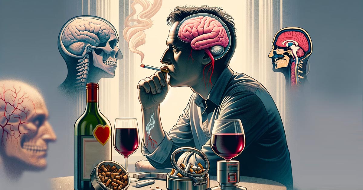 喫煙、飲酒で脳出血になりやすくなる