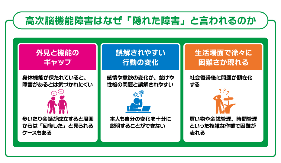 高次脳機能障害は何故隠れた障害と言われるのかの体系図