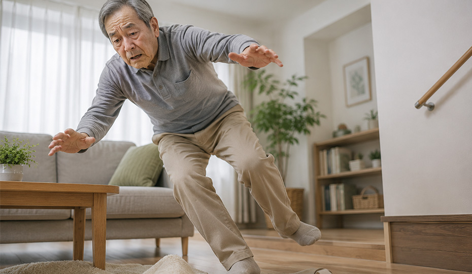 転倒しそうな老人