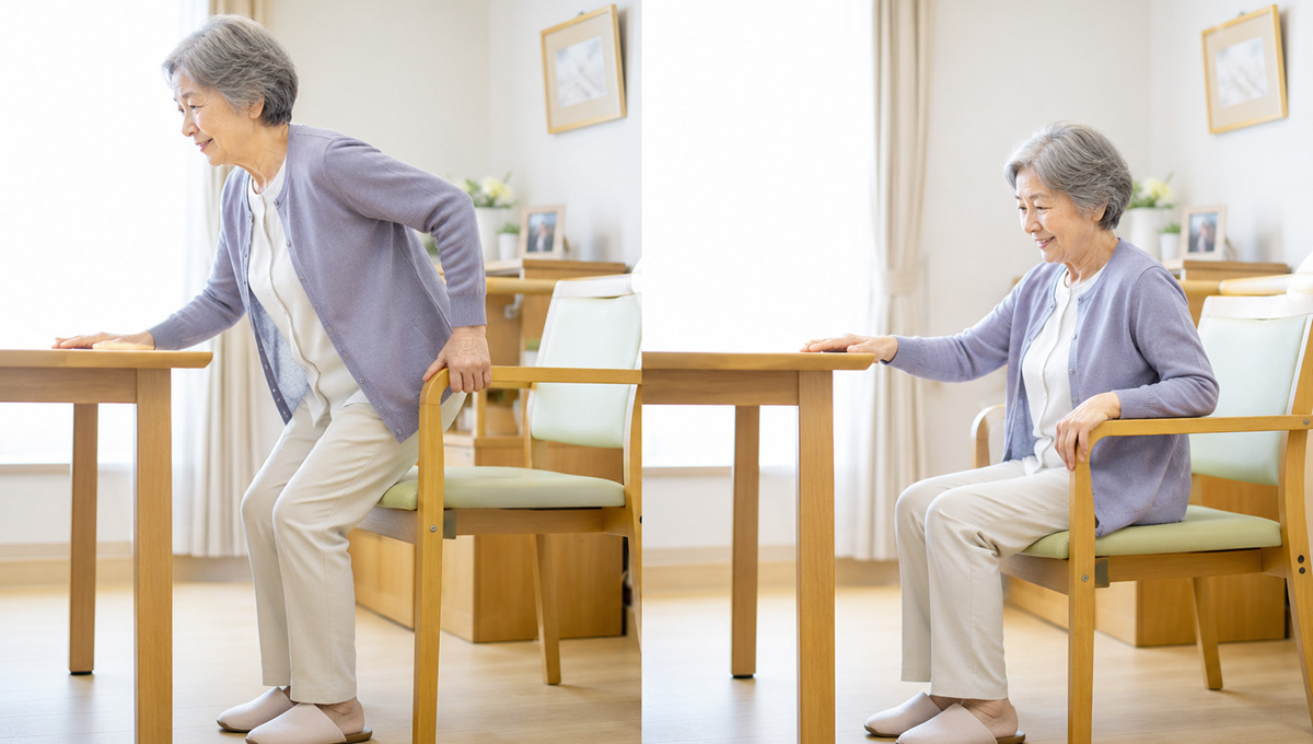 自宅でトレーニングする様子