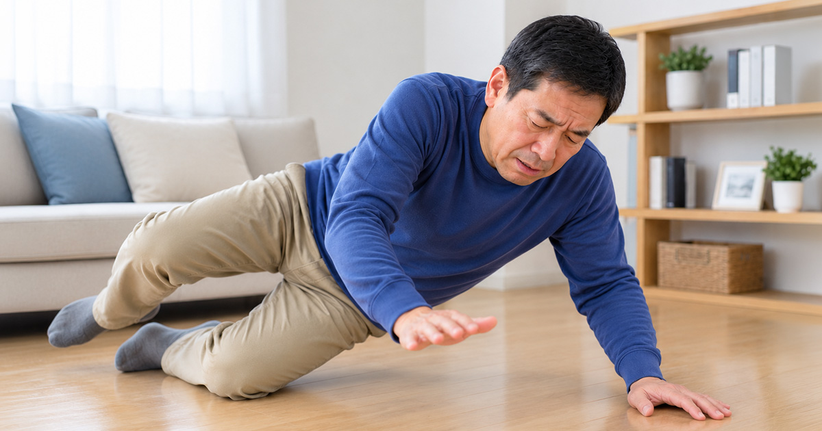 箸がうまく使えない男性